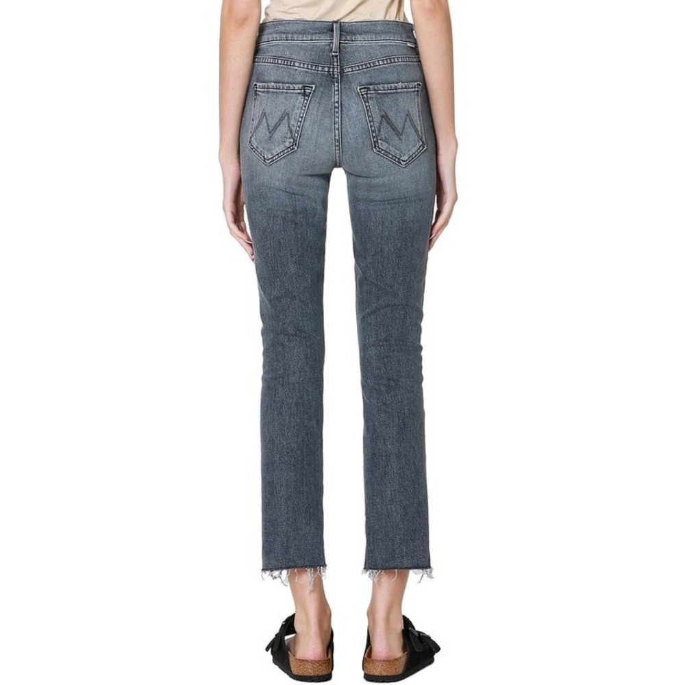 Mother The Rascal Ankle Fray Jeans Stitching It In The Dark Grey 25